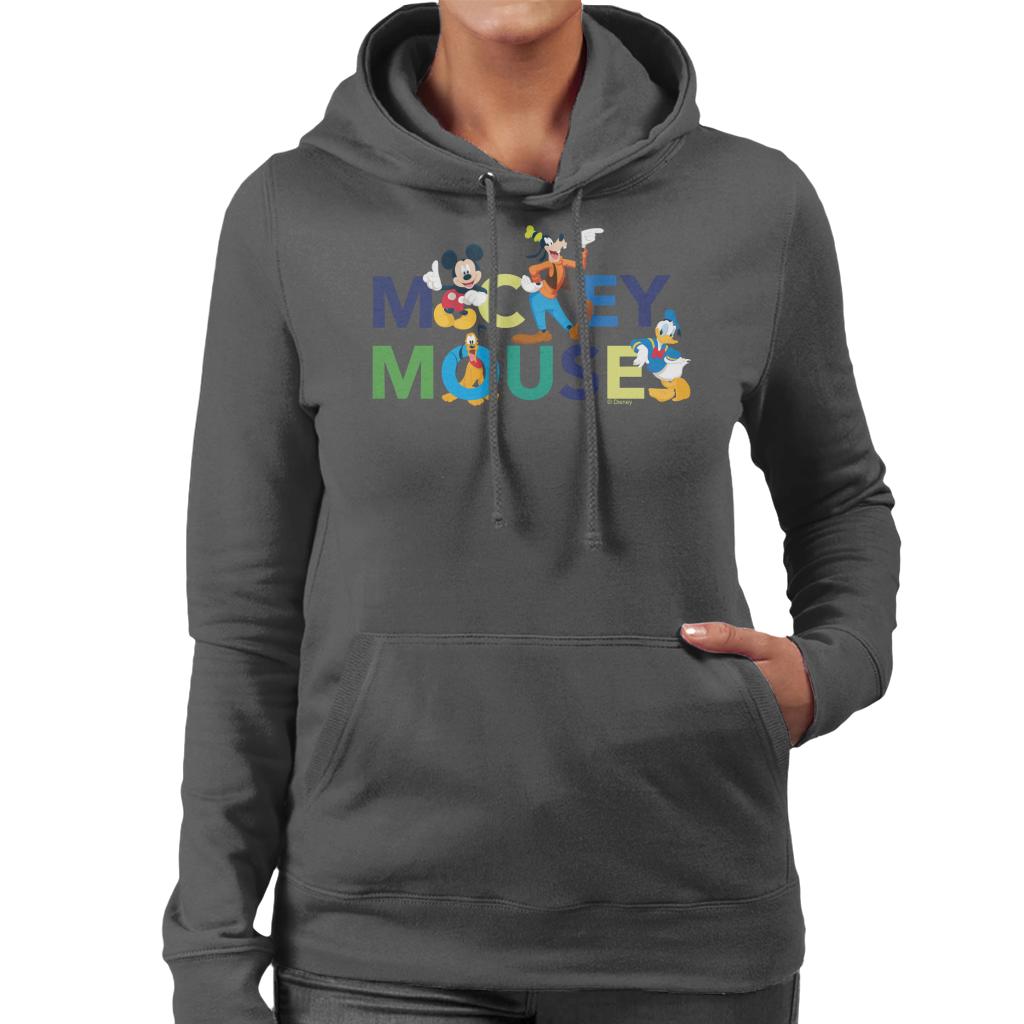 Disney Mickey Mouse And Friends Colour Logo Women's Hooded Sweatshirt-ALL + EVERY