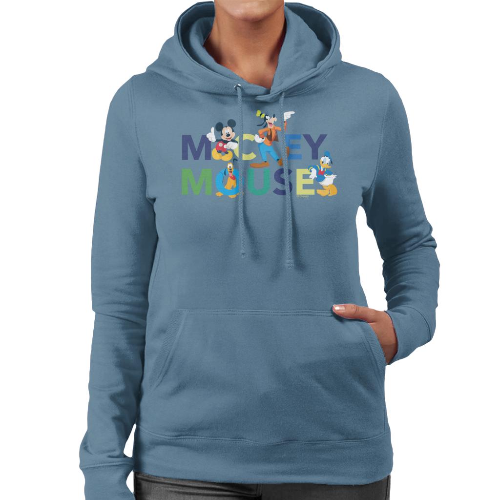 Disney Mickey Mouse And Friends Colour Logo Women's Hooded Sweatshirt-ALL + EVERY