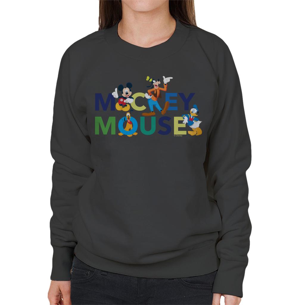 Disney Mickey Mouse And Friends Colour Logo Women's Sweatshirt-ALL + EVERY