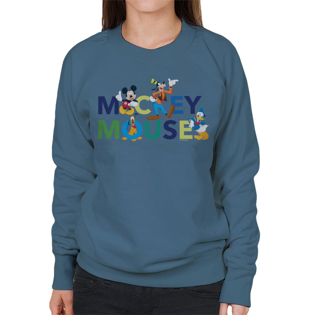 Disney Mickey Mouse And Friends Colour Logo Women's Sweatshirt-ALL + EVERY