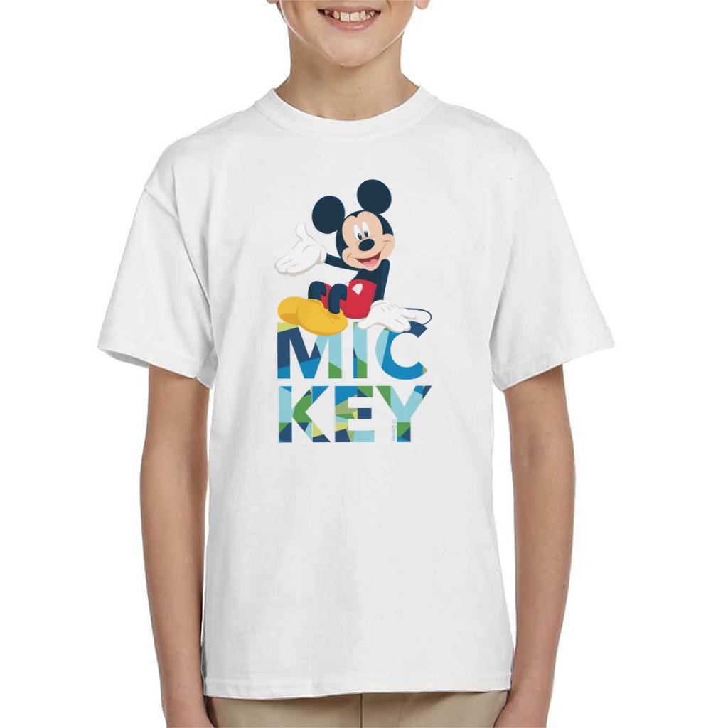 Disney Mickey Mouse Colour Text Kid's T-Shirt-ALL + EVERY