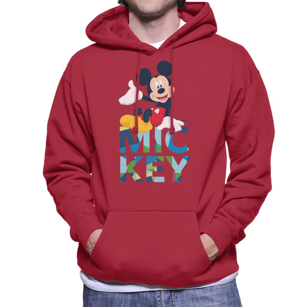 Disney Mickey Mouse Colour Text Men's Hooded Sweatshirt-ALL + EVERY