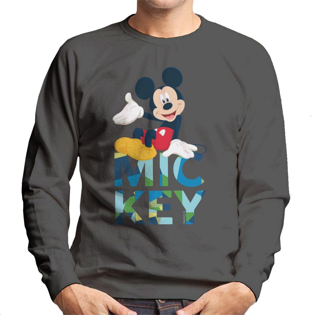 Disney Mickey Mouse Colour Text Men's Sweatshirt-ALL + EVERY