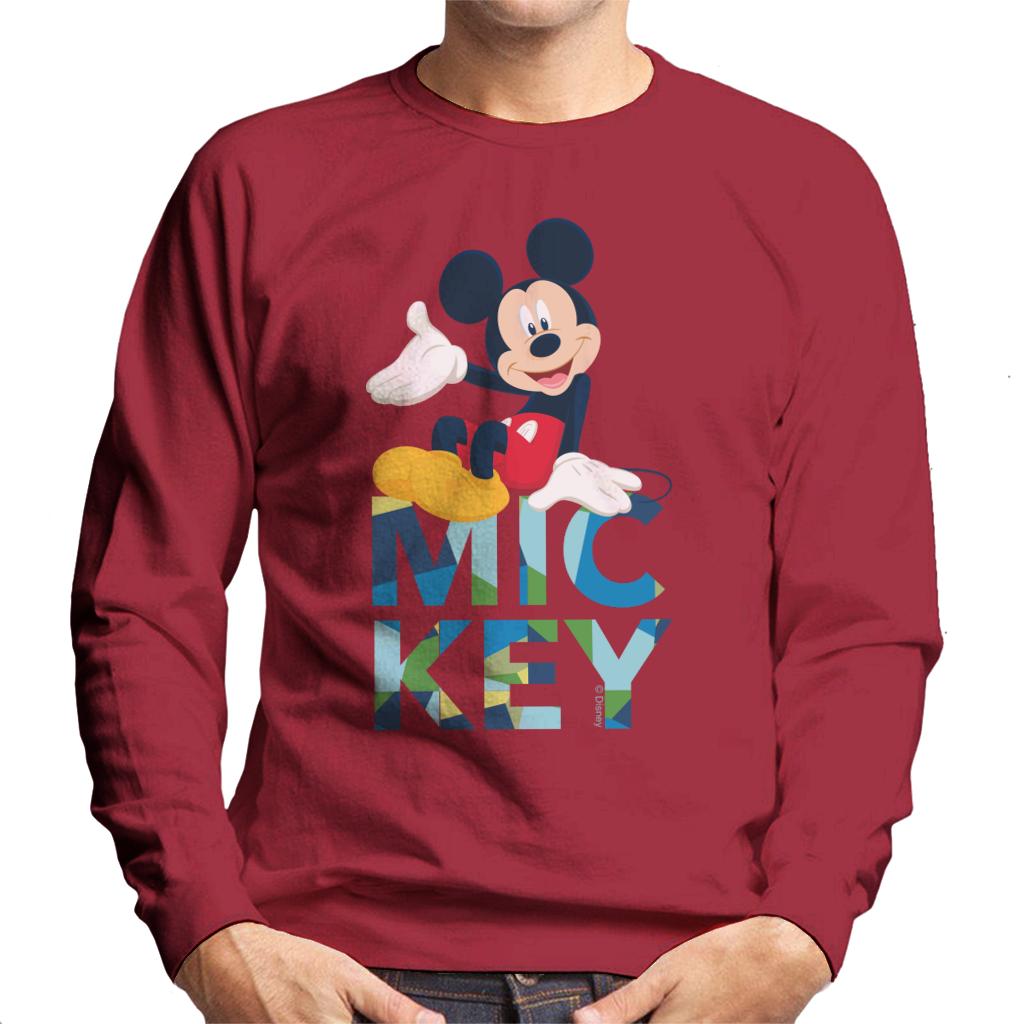 Disney Mickey Mouse Colour Text Men's Sweatshirt-ALL + EVERY