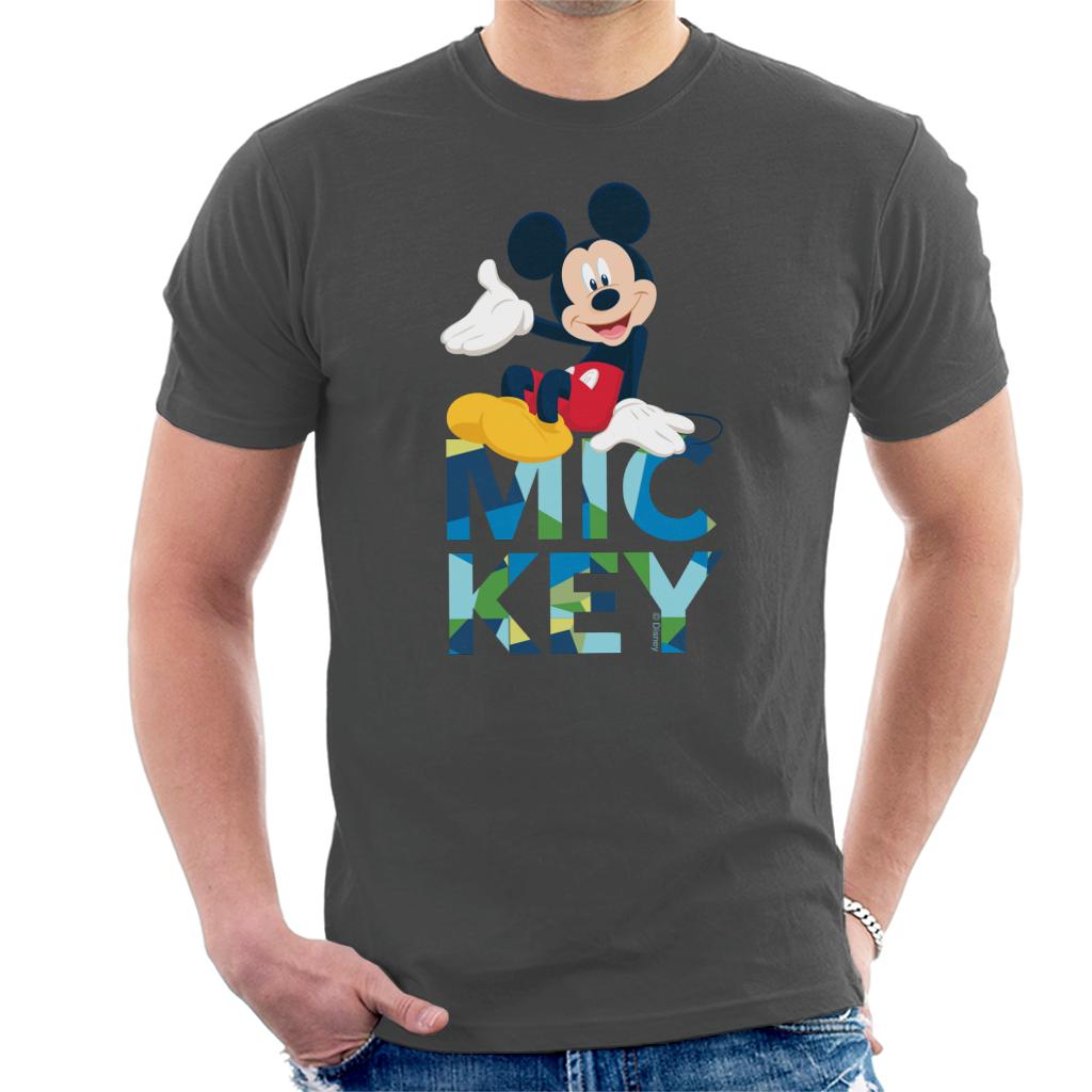 Disney Mickey Mouse Colour Text Men's T-Shirt-ALL + EVERY