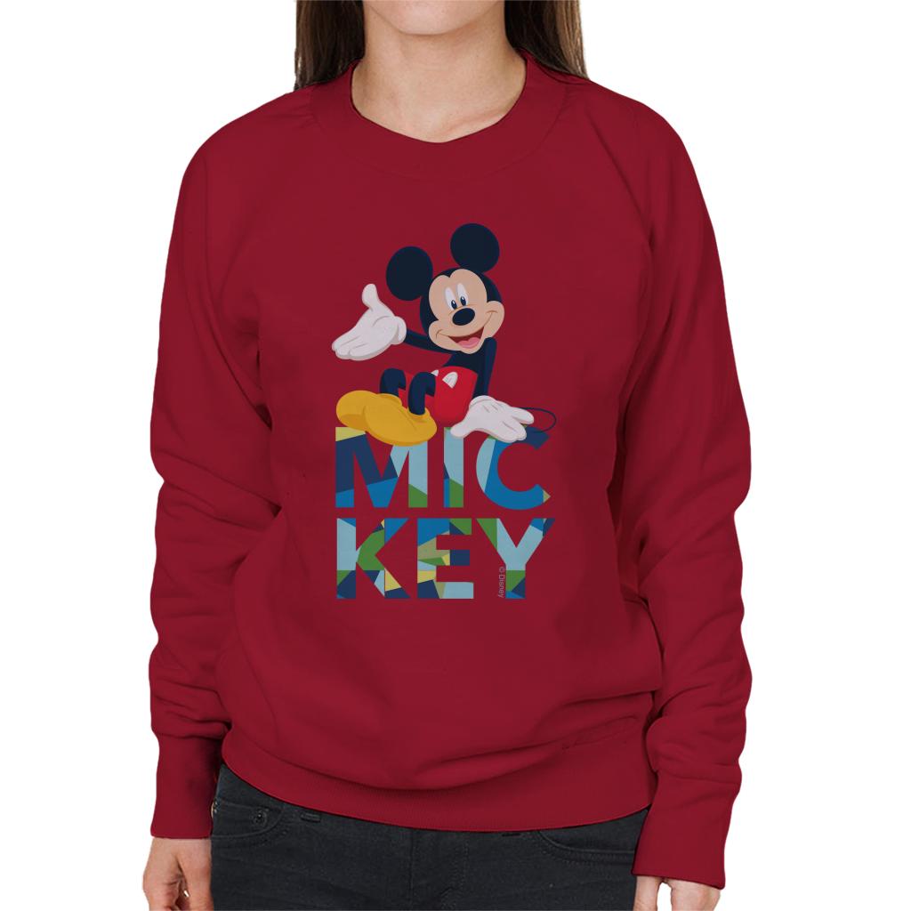 Disney Mickey Mouse Colour Text Women's Sweatshirt-ALL + EVERY