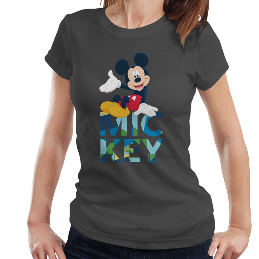 Disney Mickey Mouse Colour Text Women's T-Shirt-ALL + EVERY