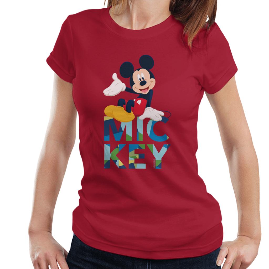 Disney Mickey Mouse Colour Text Women's T-Shirt-ALL + EVERY