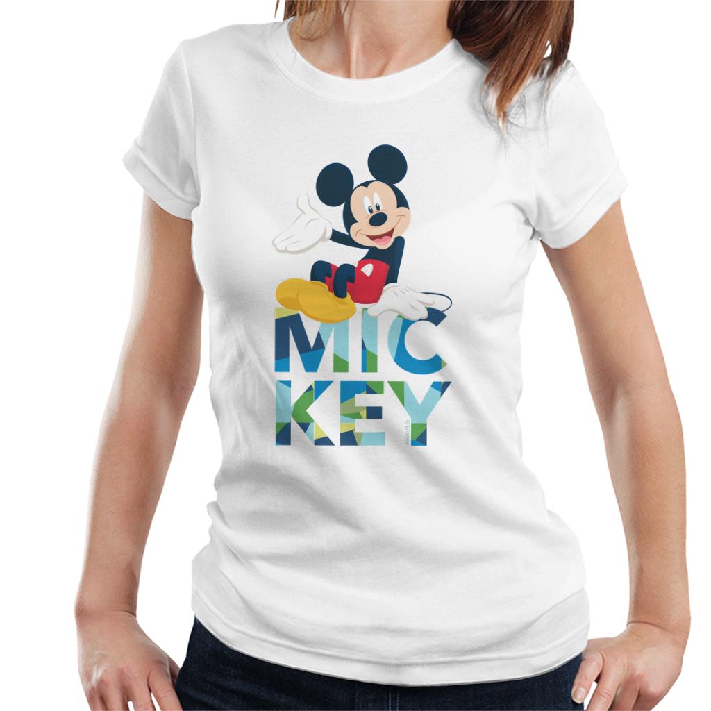 Disney Mickey Mouse Colour Text Women's T-Shirt-ALL + EVERY