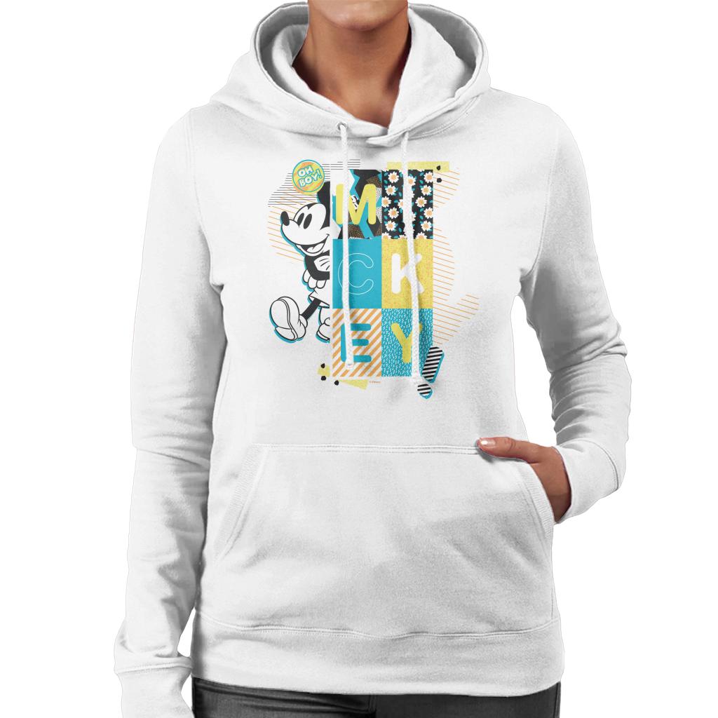 Disney Mickey Mouse Oh Boy Pop Art Women's Hooded Sweatshirt-ALL + EVERY