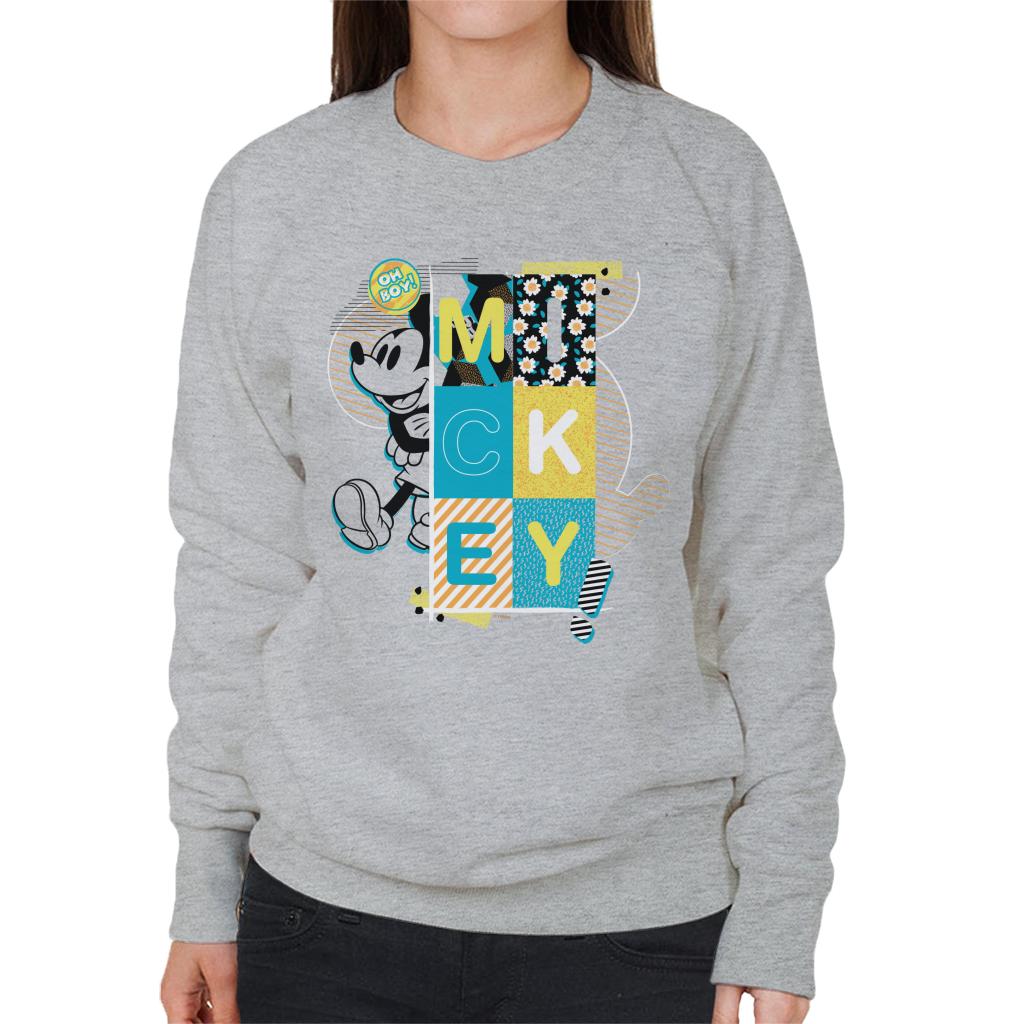 Disney Mickey Mouse Oh Boy Pop Art Women's Sweatshirt-ALL + EVERY