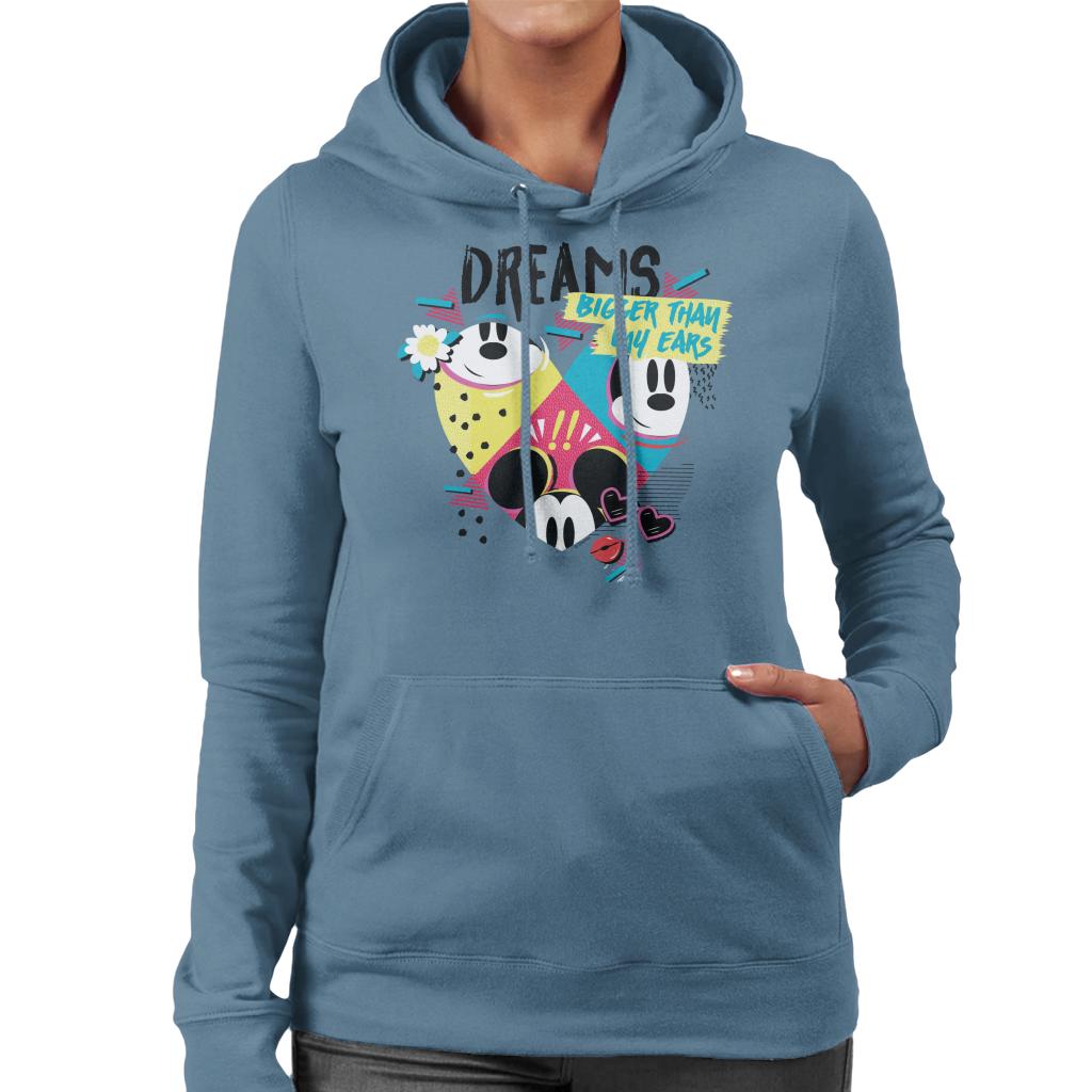 Disney Mickey Mouse Dreams Bigger Than My Ears Women's Hooded Sweatshirt-ALL + EVERY