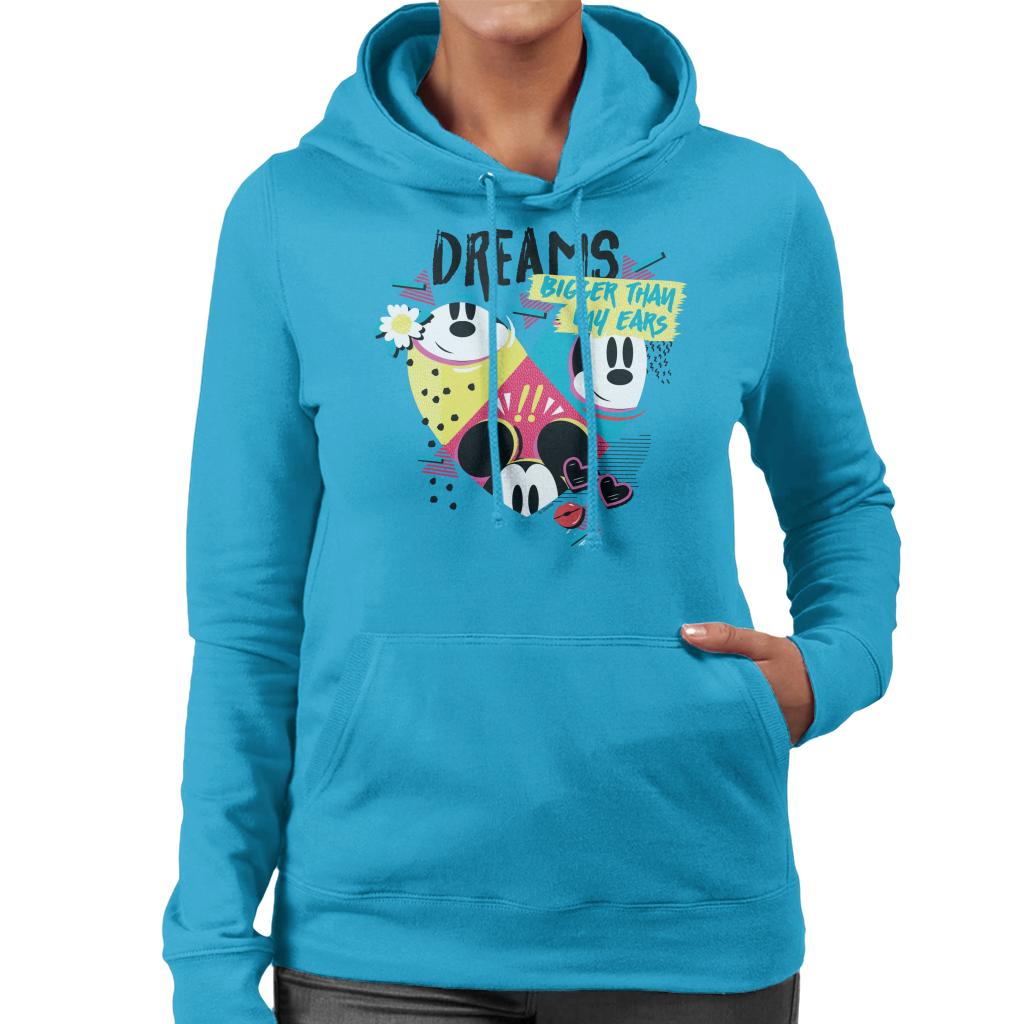 Disney Mickey Mouse Dreams Bigger Than My Ears Women's Hooded Sweatshirt-ALL + EVERY