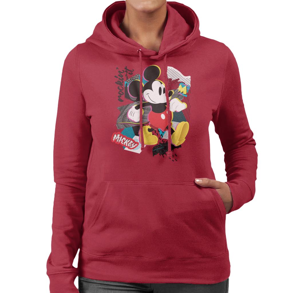 Disney Mickey Mouse Retro Pop Art Women's Hooded Sweatshirt-ALL + EVERY