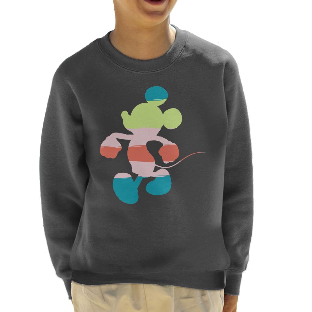 Disney Mickey Mouse Colour Silhouette Kid's Sweatshirt-ALL + EVERY