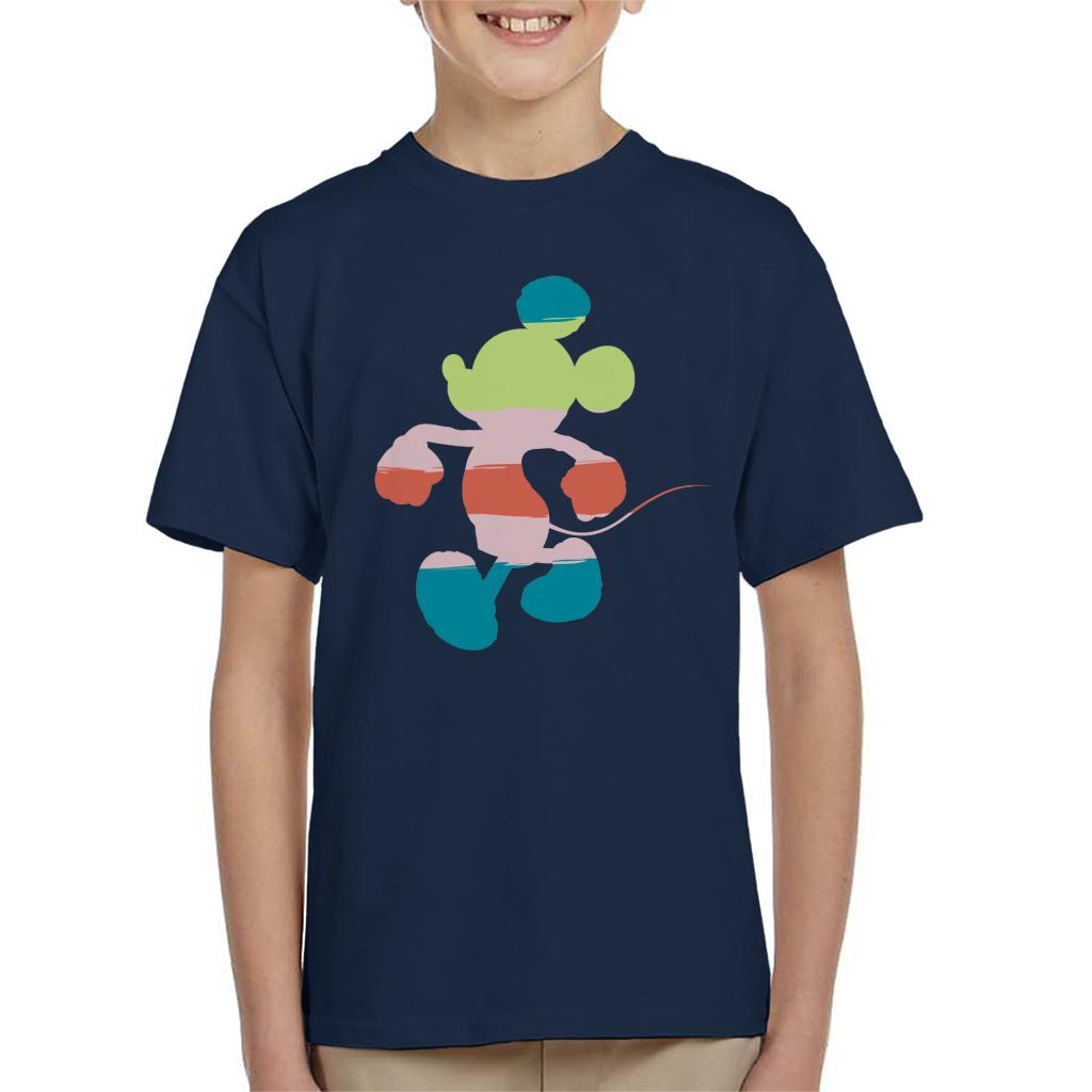 Disney Mickey Mouse Colour Silhouette Kid's T-Shirt-ALL + EVERY