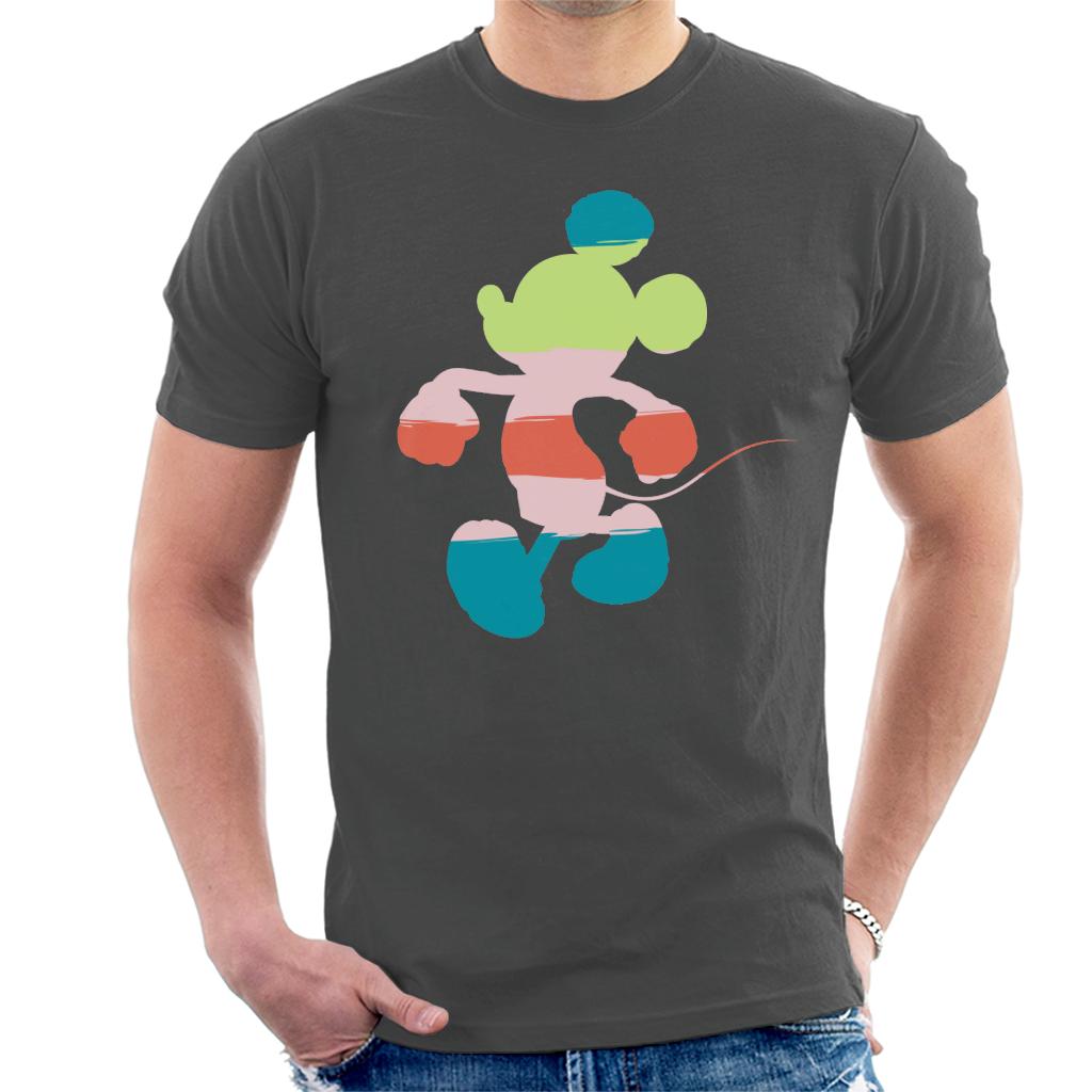 Disney Mickey Mouse Colour Silhouette Men's T-Shirt-ALL + EVERY