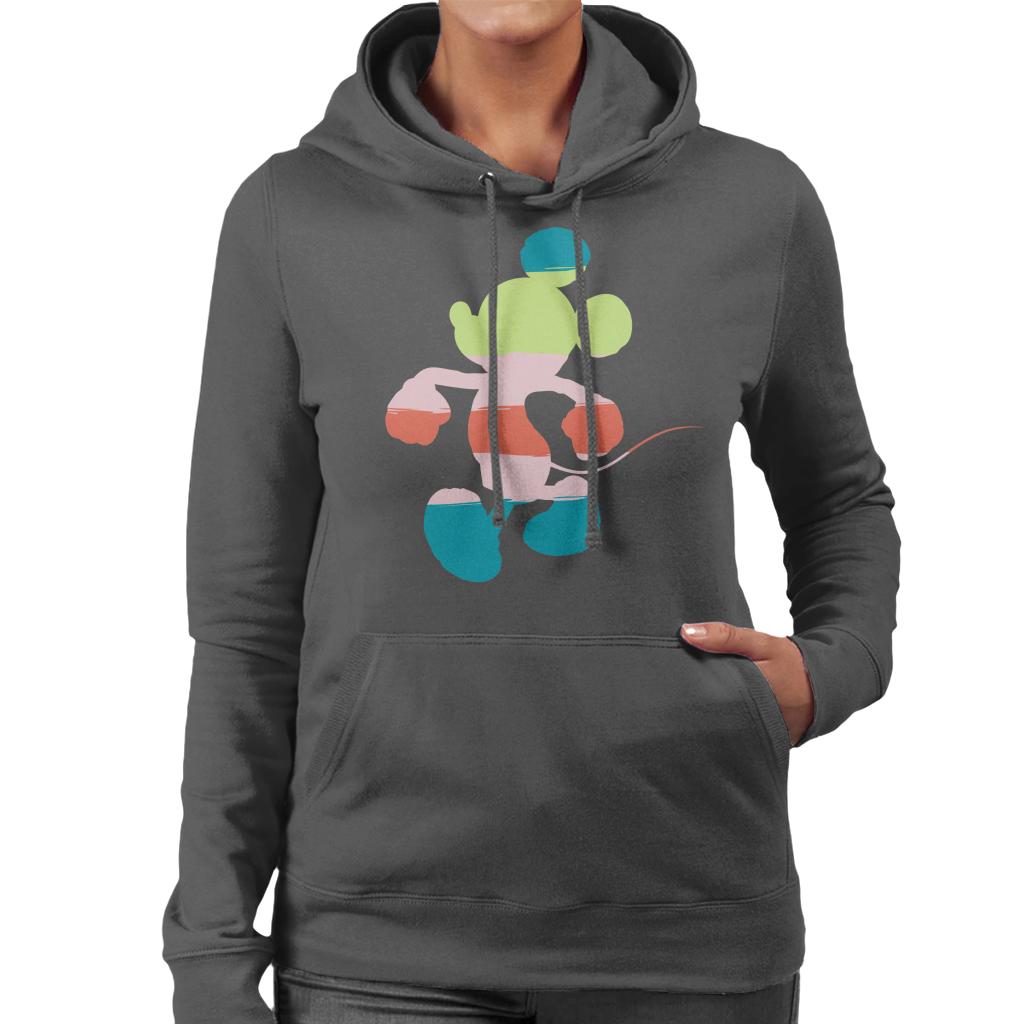 Disney Mickey Mouse Colour Silhouette Women's Hooded Sweatshirt-ALL + EVERY