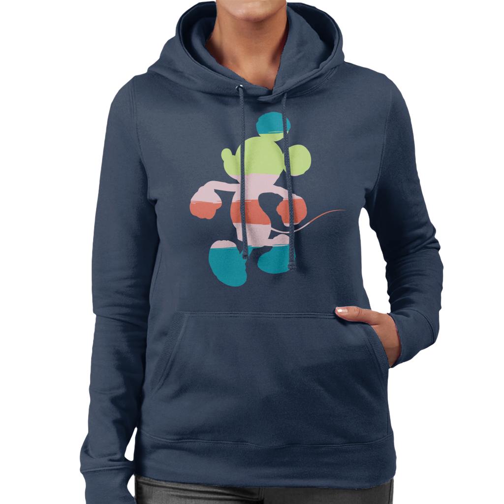 Disney Mickey Mouse Colour Silhouette Women's Hooded Sweatshirt-ALL + EVERY