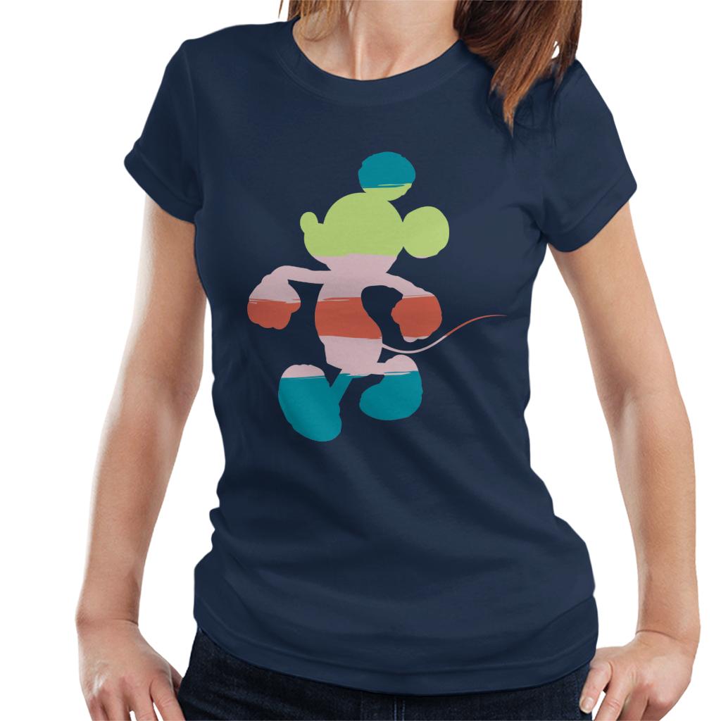 Disney Mickey Mouse Colour Silhouette Women's T-Shirt-ALL + EVERY