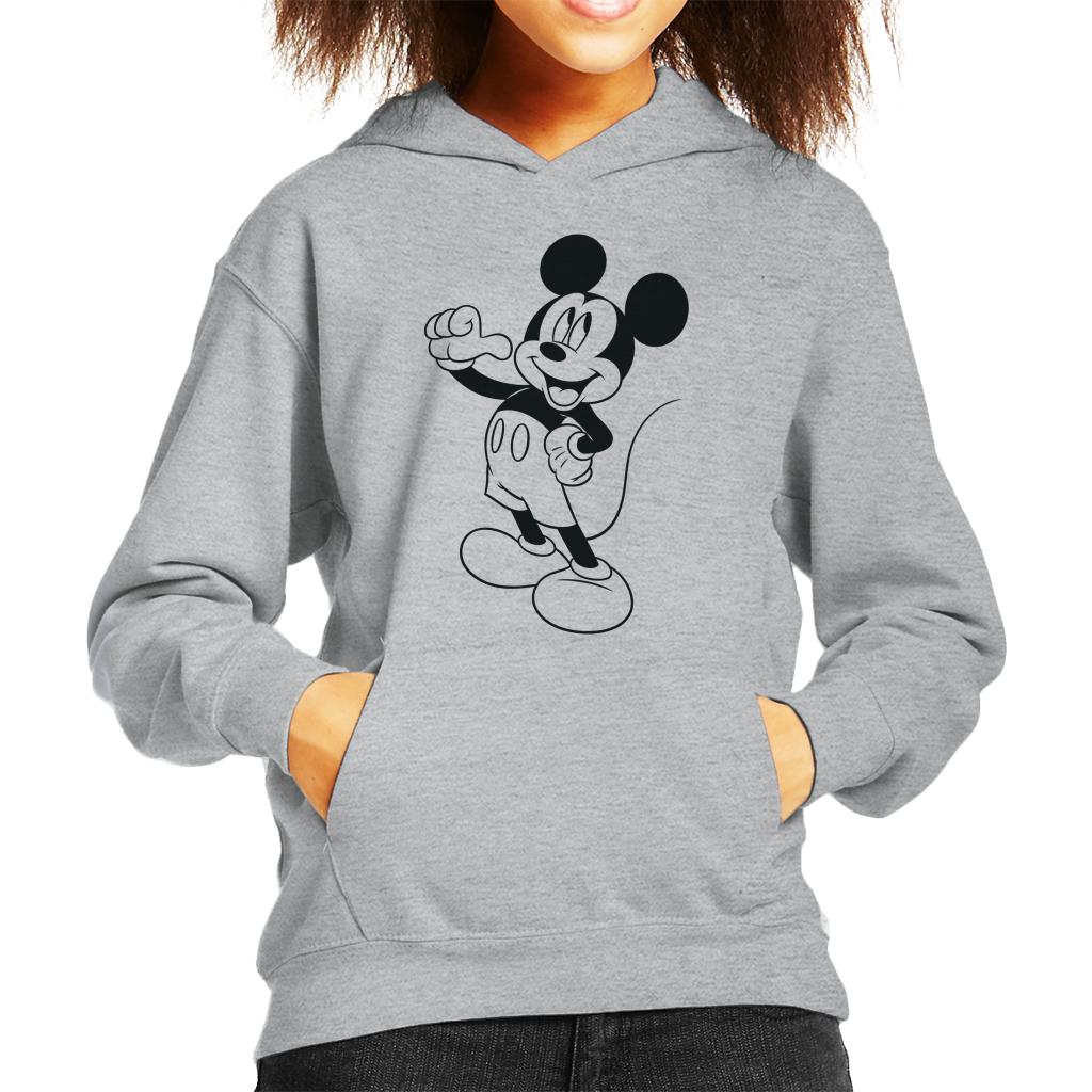 Disney Mickey Mouse Classic Black Sketch Kid's Hooded Sweatshirt-ALL + EVERY