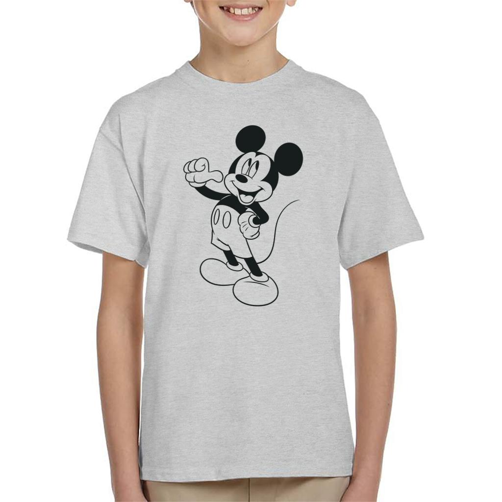 Disney Mickey Mouse Classic Black Sketch Kid's T-Shirt-ALL + EVERY