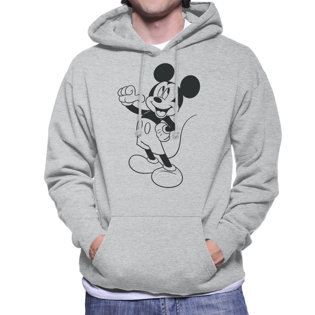 Disney Mickey Mouse Classic Black Sketch Men's Hooded Sweatshirt-ALL + EVERY