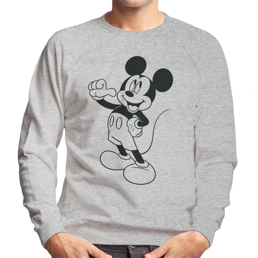 Disney Mickey Mouse Classic Black Sketch Men's Sweatshirt-ALL + EVERY