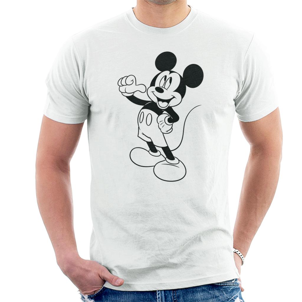 Disney Mickey Mouse Classic Black Sketch Men's T-Shirt-ALL + EVERY