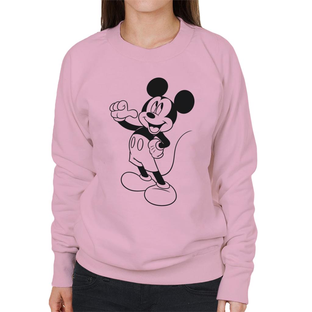 Disney Mickey Mouse Classic Black Sketch Women's Sweatshirt-ALL + EVERY