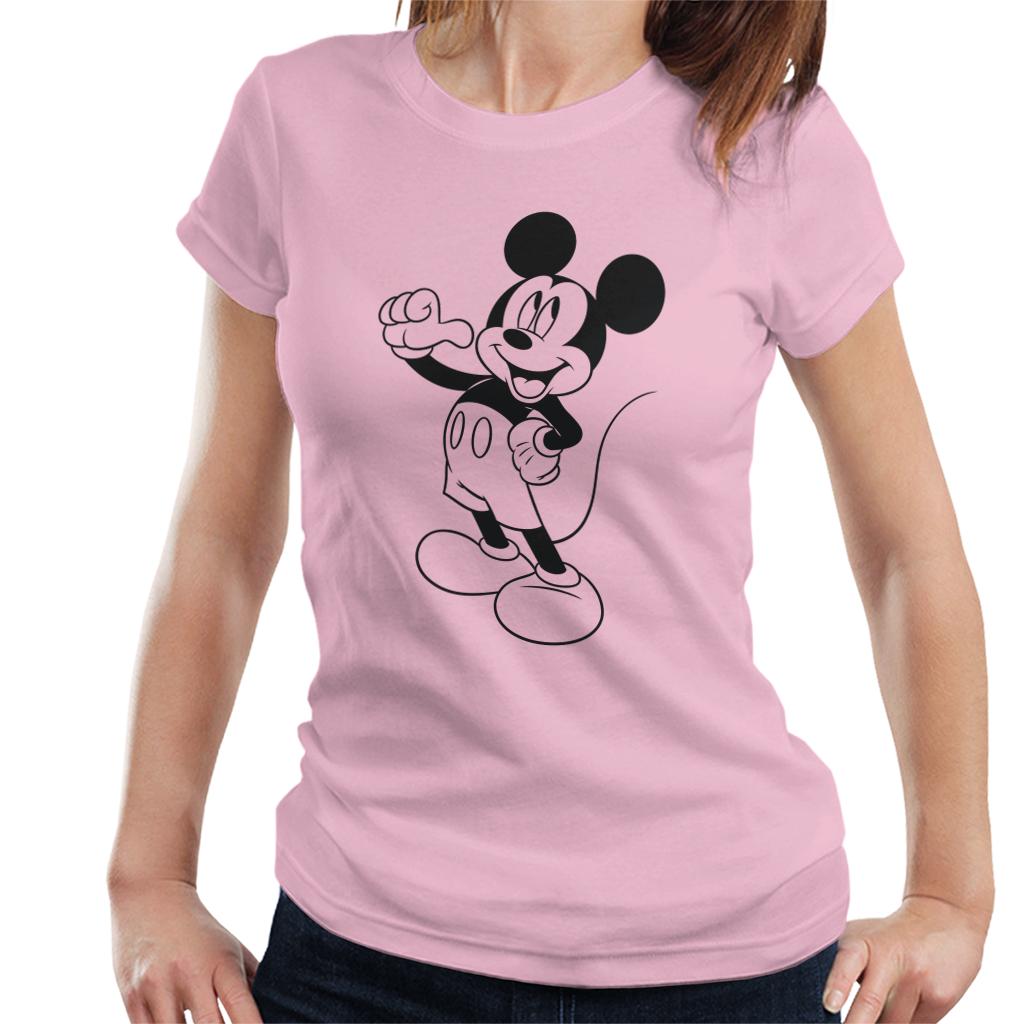 Disney Mickey Mouse Classic Black Sketch Women's T-Shirt-ALL + EVERY