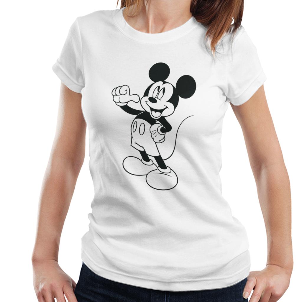 Disney Mickey Mouse Classic Black Sketch Women's T-Shirt-ALL + EVERY