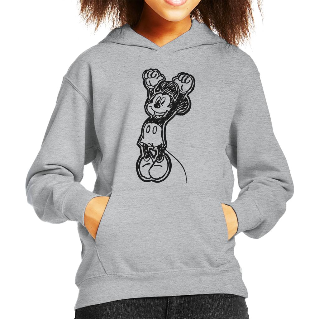 Disney Mickey Mouse Sketch Jump For Joy Kid's Hooded Sweatshirt-ALL + EVERY