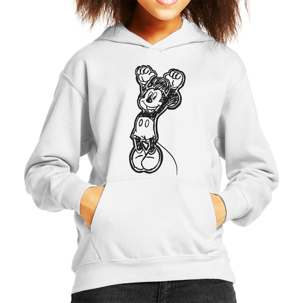 Disney Mickey Mouse Sketch Jump For Joy Kid's Hooded Sweatshirt-ALL + EVERY