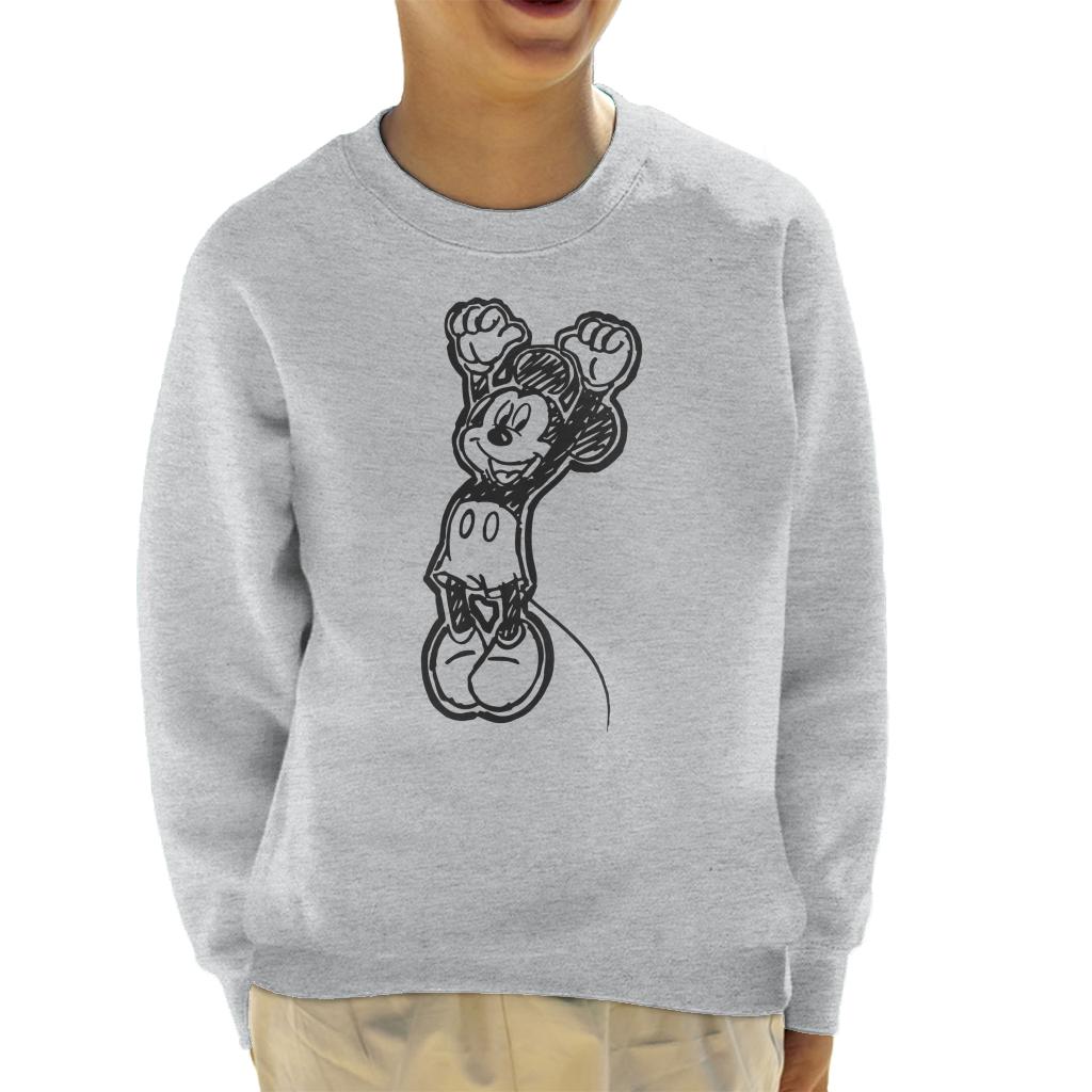 Disney Mickey Mouse Sketch Jump For Joy Kid's Sweatshirt-ALL + EVERY