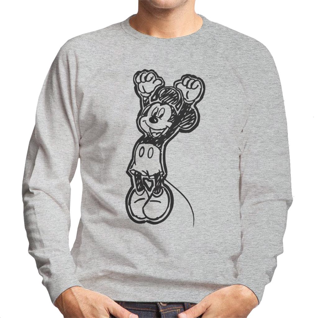 Disney Mickey Mouse Sketch Jump For Joy Men's Sweatshirt-ALL + EVERY