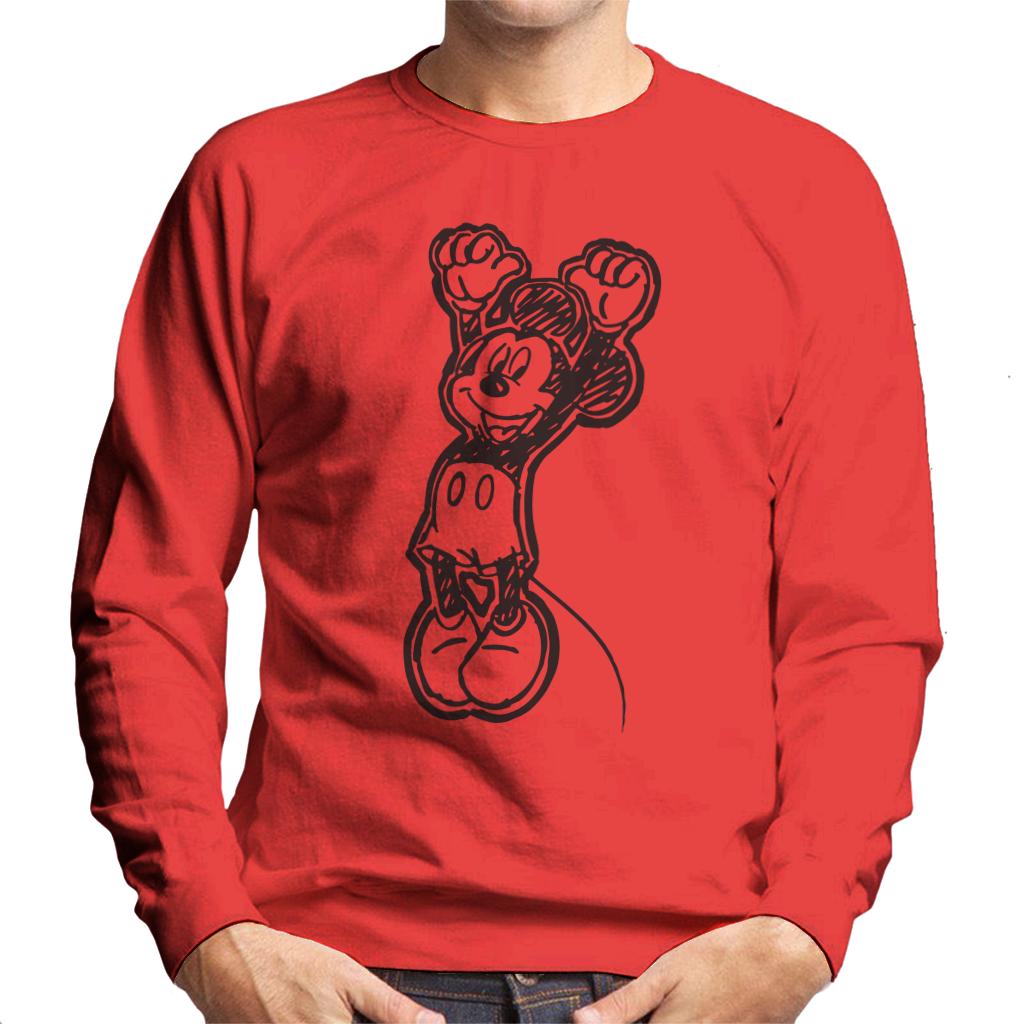 Disney Mickey Mouse Sketch Jump For Joy Men's Sweatshirt-ALL + EVERY