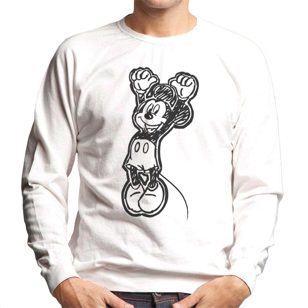 Disney Mickey Mouse Sketch Jump For Joy Men's Sweatshirt-ALL + EVERY