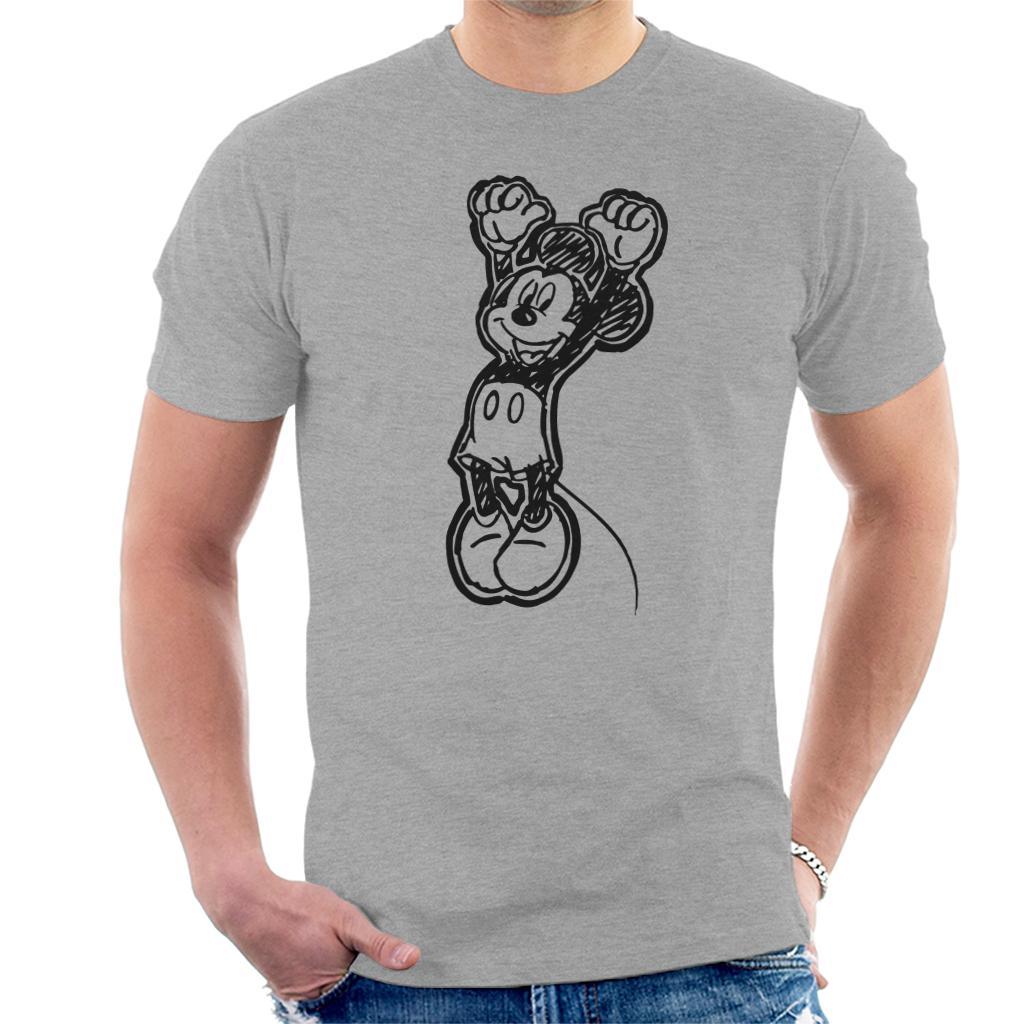 Disney Mickey Mouse Sketch Jump For Joy Men's T-Shirt-ALL + EVERY