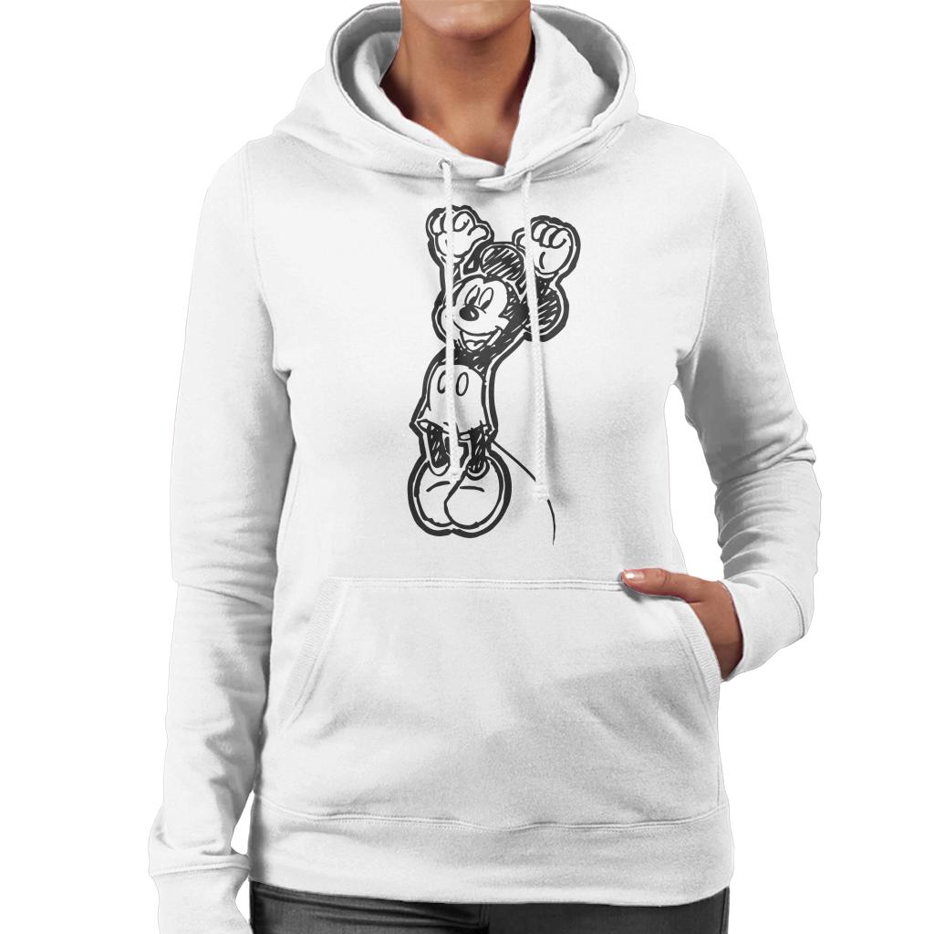 Disney Mickey Mouse Sketch Jump For Joy Women's Hooded Sweatshirt-ALL + EVERY