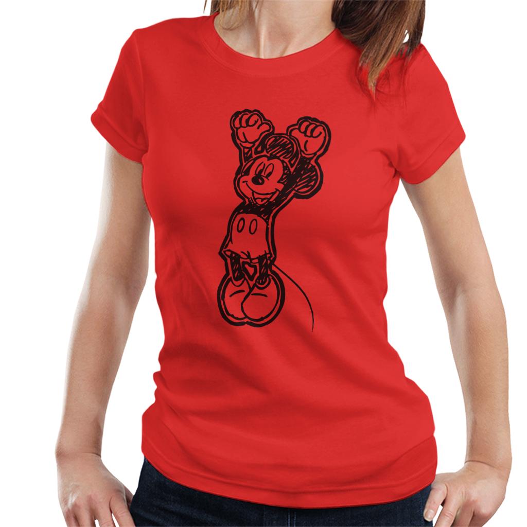 Disney Mickey Mouse Sketch Jump For Joy Women's T-Shirt-ALL + EVERY