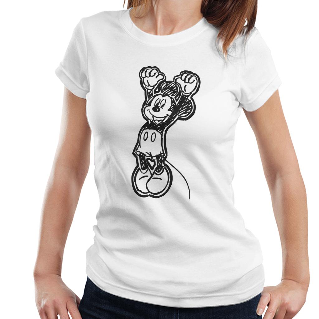 Disney Mickey Mouse Sketch Jump For Joy Women's T-Shirt-ALL + EVERY