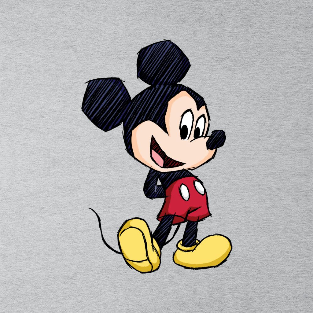 Disney Mickey Mouse Big Head Sketch Men's T-Shirt-ALL + EVERY