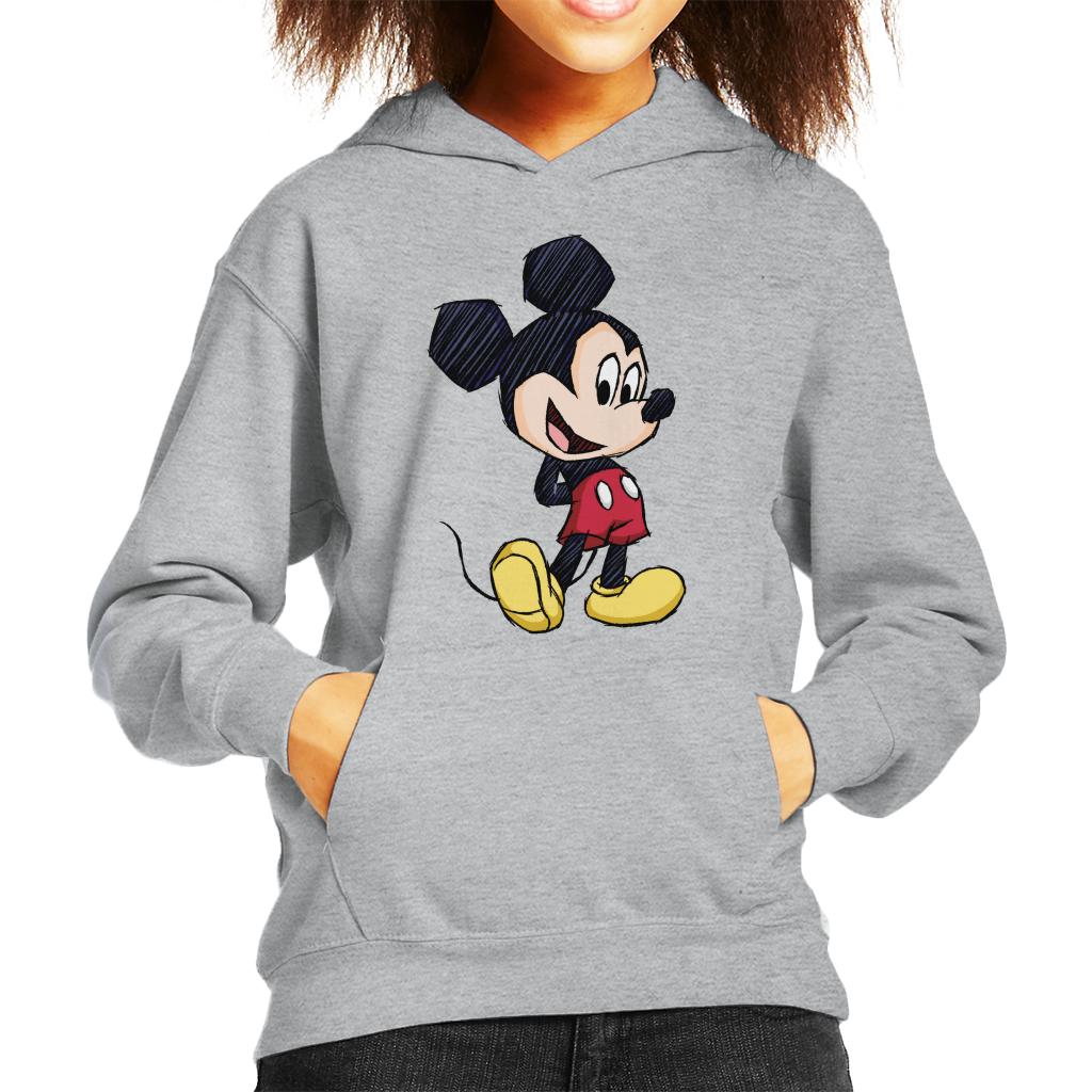 Disney Mickey Mouse Big Head Sketch Kid's Hooded Sweatshirt-ALL + EVERY