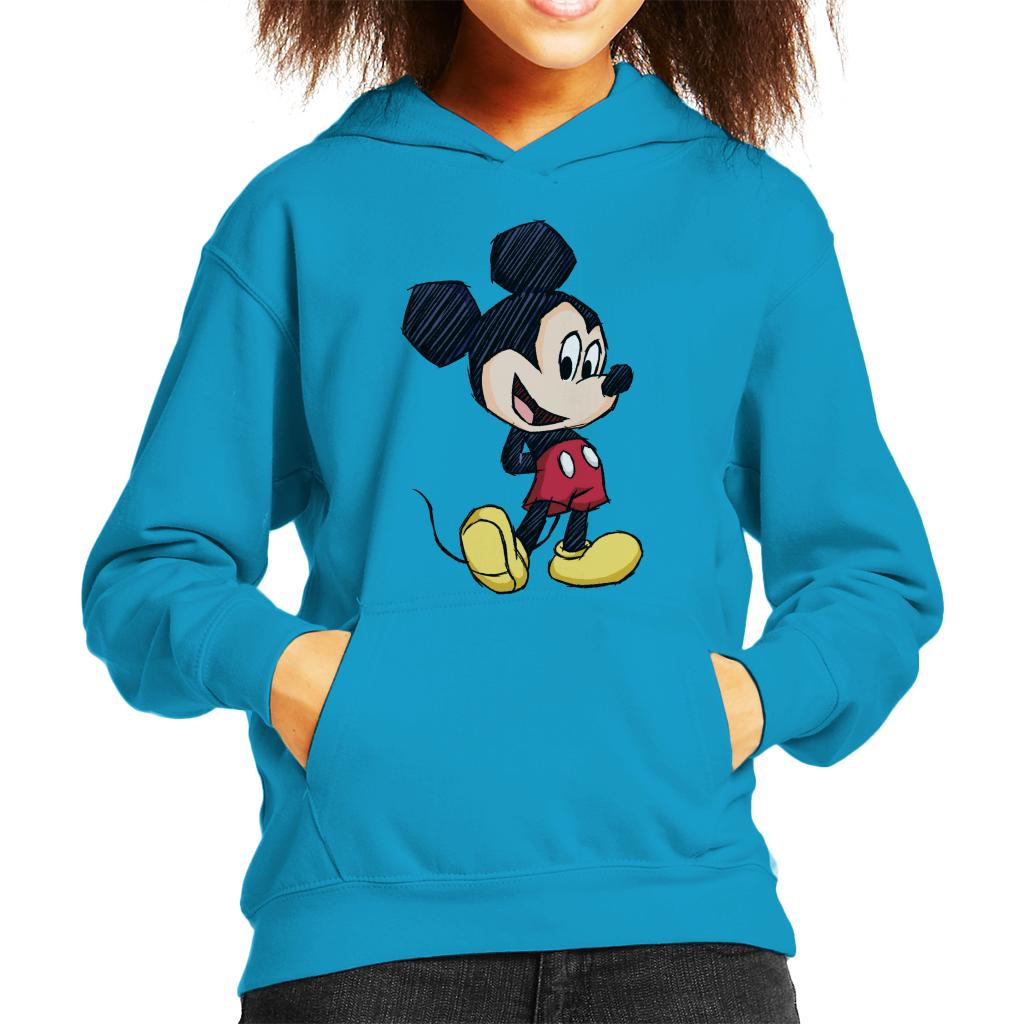 Disney Mickey Mouse Big Head Sketch Kid's Hooded Sweatshirt-ALL + EVERY