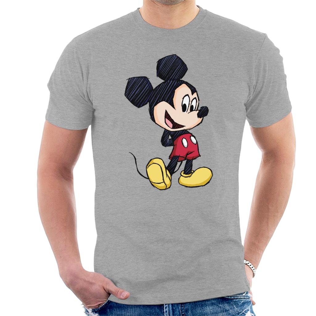 Disney Mickey Mouse Big Head Sketch Men's T-Shirt-ALL + EVERY