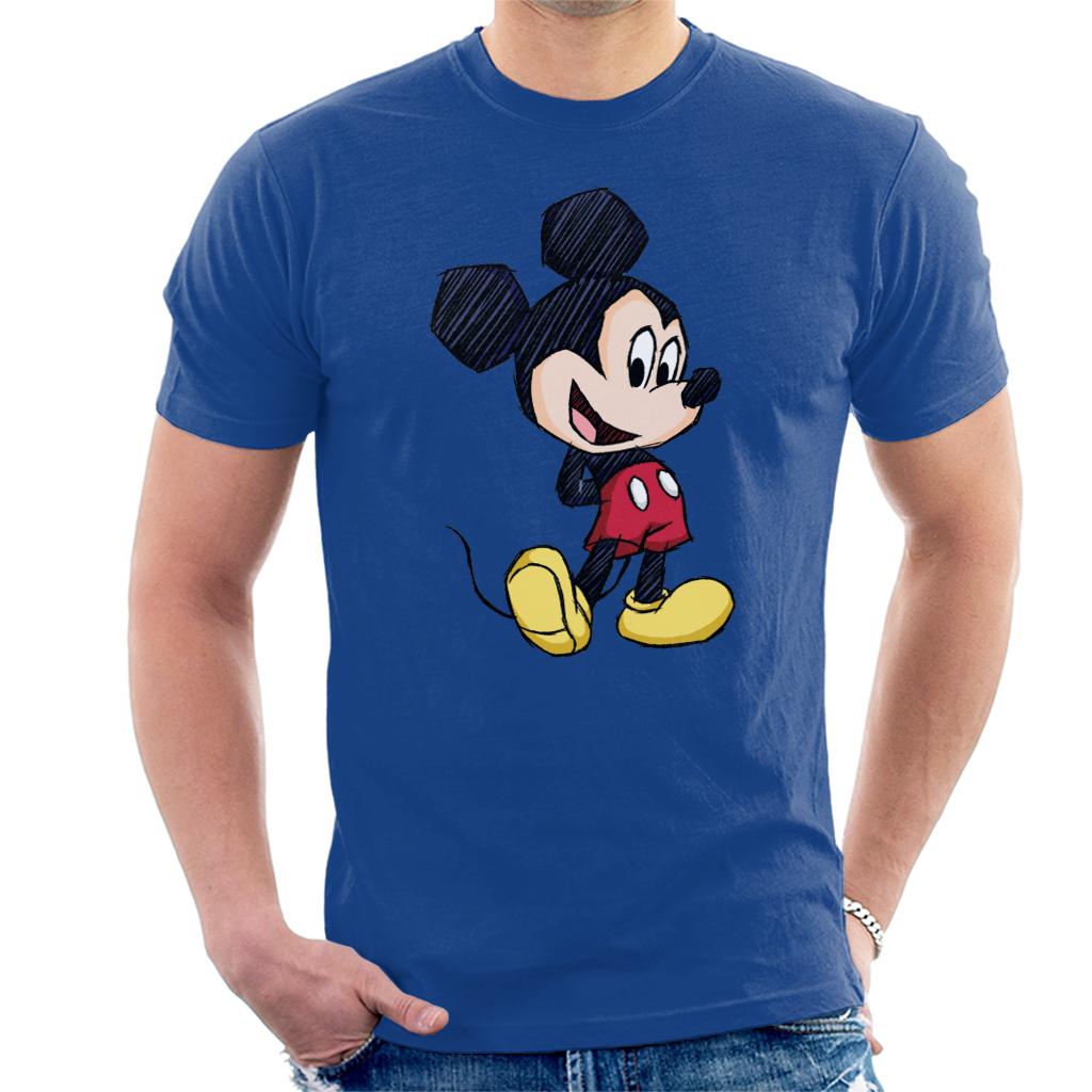 Disney Mickey Mouse Big Head Sketch Men's T-Shirt-ALL + EVERY