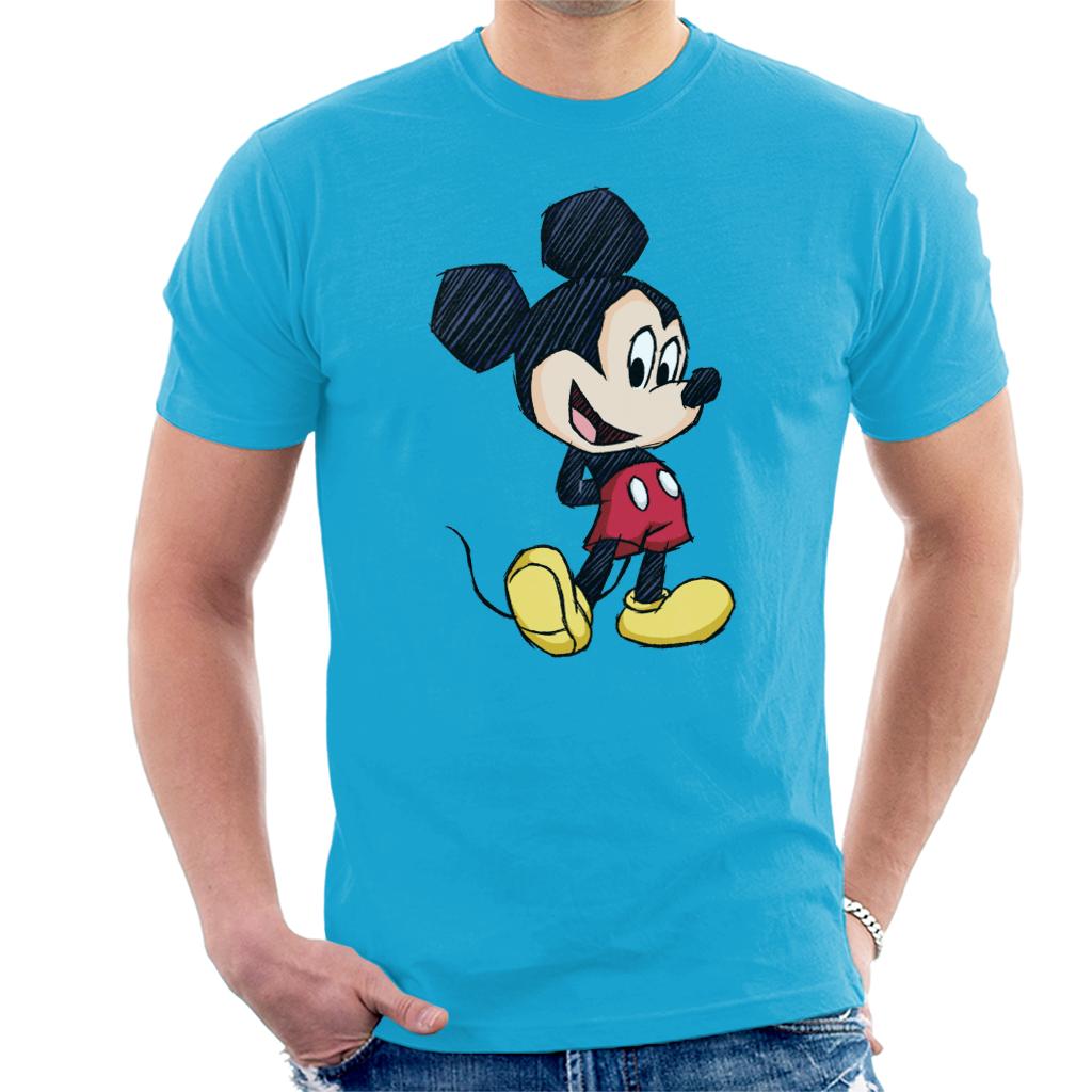 Disney Mickey Mouse Big Head Sketch Men's T-Shirt-ALL + EVERY