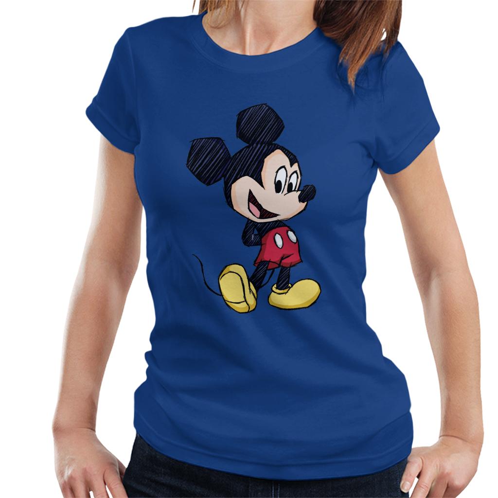 Disney Mickey Mouse Big Head Sketch Women's T-Shirt-ALL + EVERY