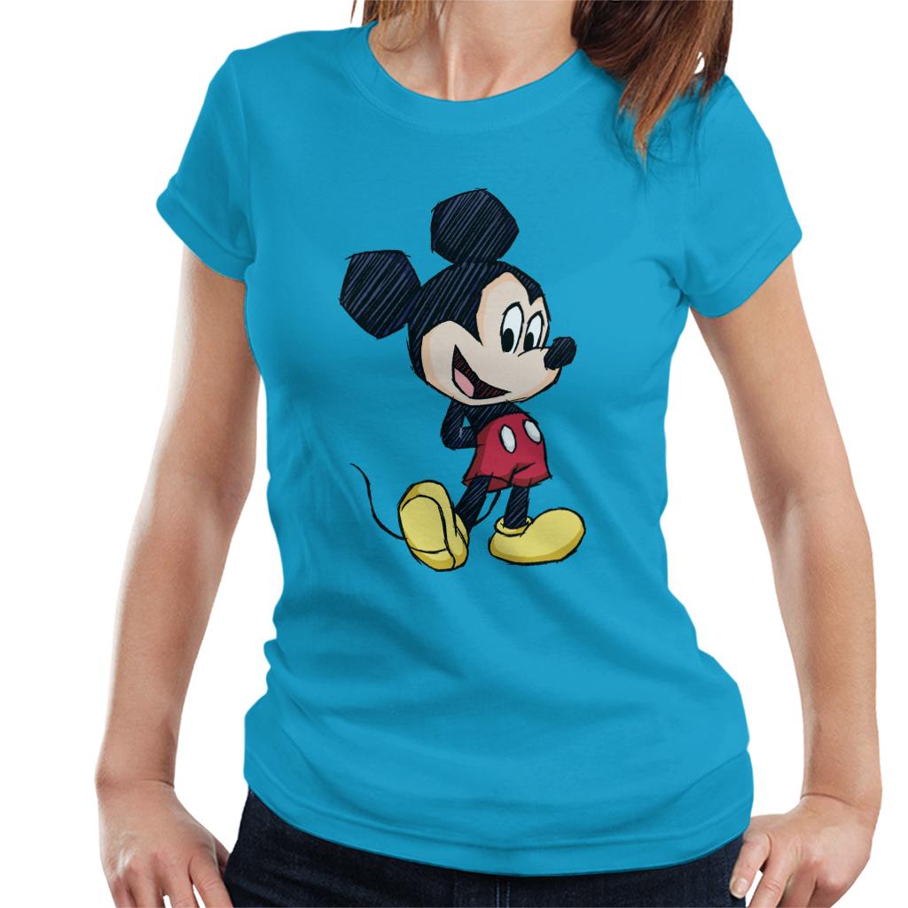 Disney Mickey Mouse Big Head Sketch Women's T-Shirt-ALL + EVERY